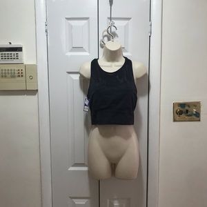 JoyLab Onyx Black Seamless High Neck Longline Bra